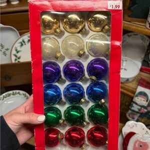 Festive Holiday Ornament Set - Gold, Silver, Purple, Blue, Green, Red